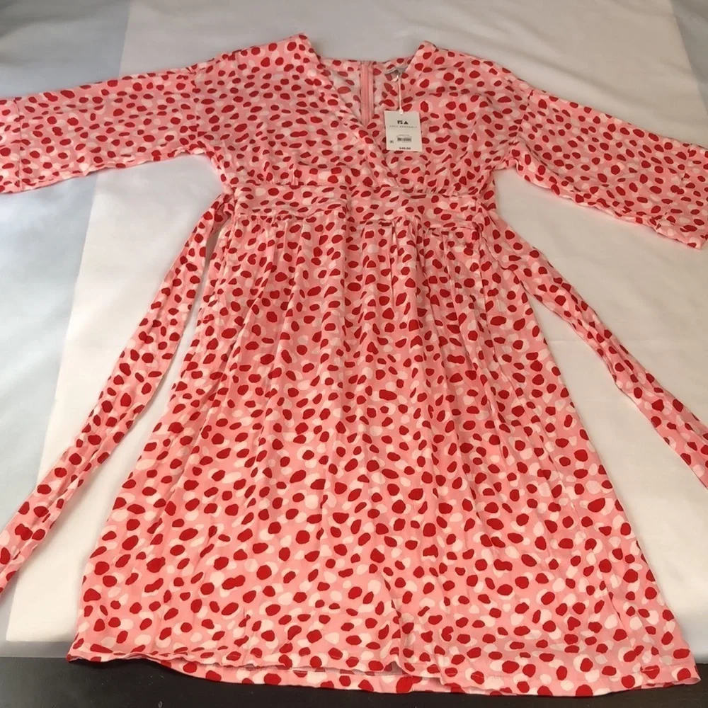 Free Assembly's Dolman Sleeve Red/ Pink/ White Dress Size S